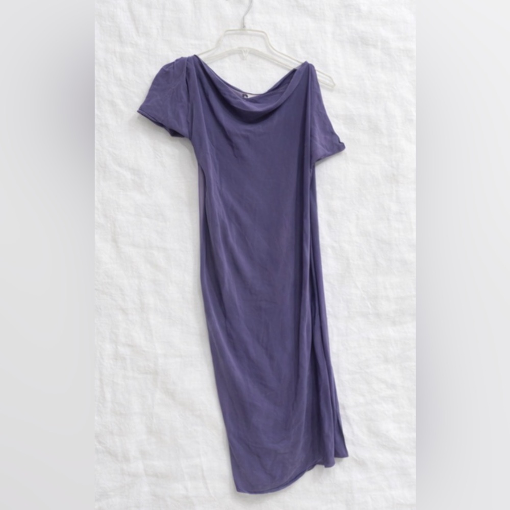 Lanvin Paris 100% Silk Draped Dress | Asymmetrical Hem | EU 44 Designer